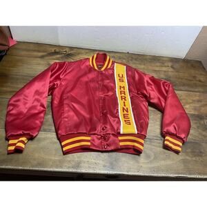 U.S. Marines 1980's Vintage Satin Jacket Swingster USA Military Boot Camp Small